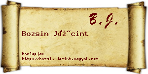 Bozsin Jácint névjegykártya